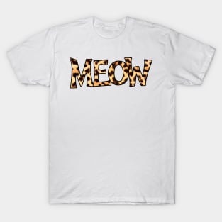 MEOW Leopard Print T-Shirt